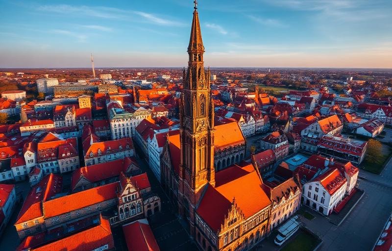 Dom Tower of Utrecht rising above the city skyline